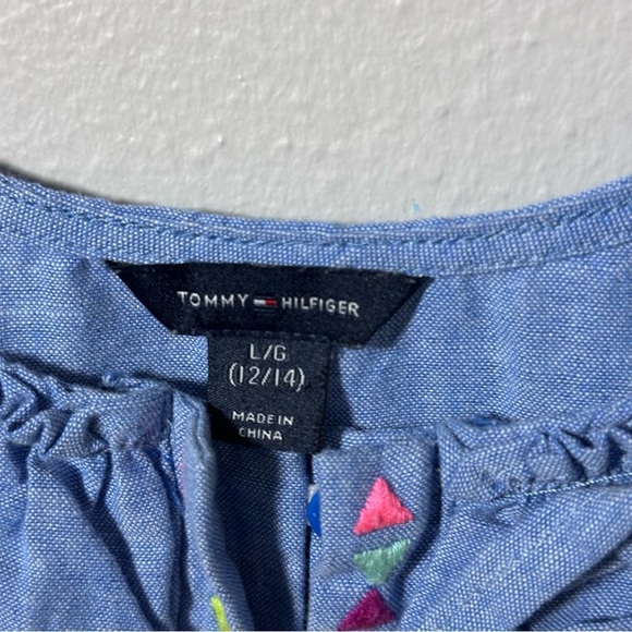 Tommy Hilfiger Kids Blue Denim Girls top size L - Picture 4 of 7